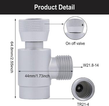 Адаптер для наповнення бака CO2 Адаптер для наповнення циліндра Адаптер газованої води W21.8-14 до TR21-4 Нейтралізатор заправки соди для акваріумного циліндра Адаптер для заправки газованої води