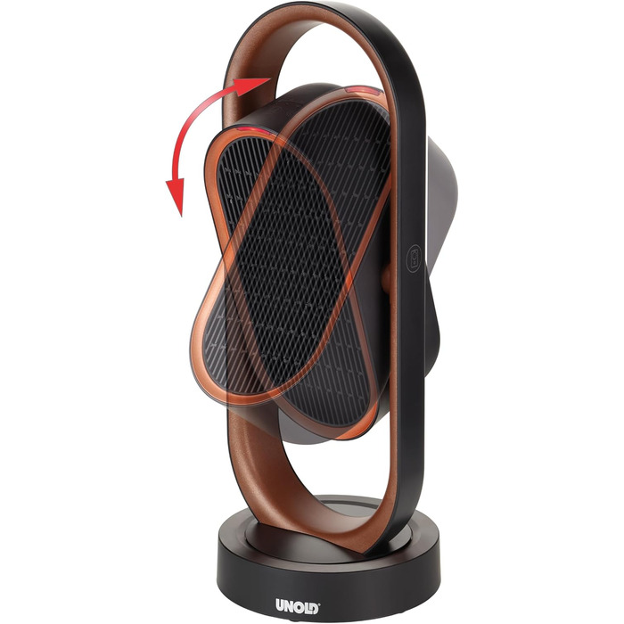 Обігрівач Unold 86535 3D - мідний/чорний, 1800 Вт, захист від перегріву, клас захисту II, вентиляція, тепле повітря, гаряче повітря, 3D циркуляція повітря - коливання 80