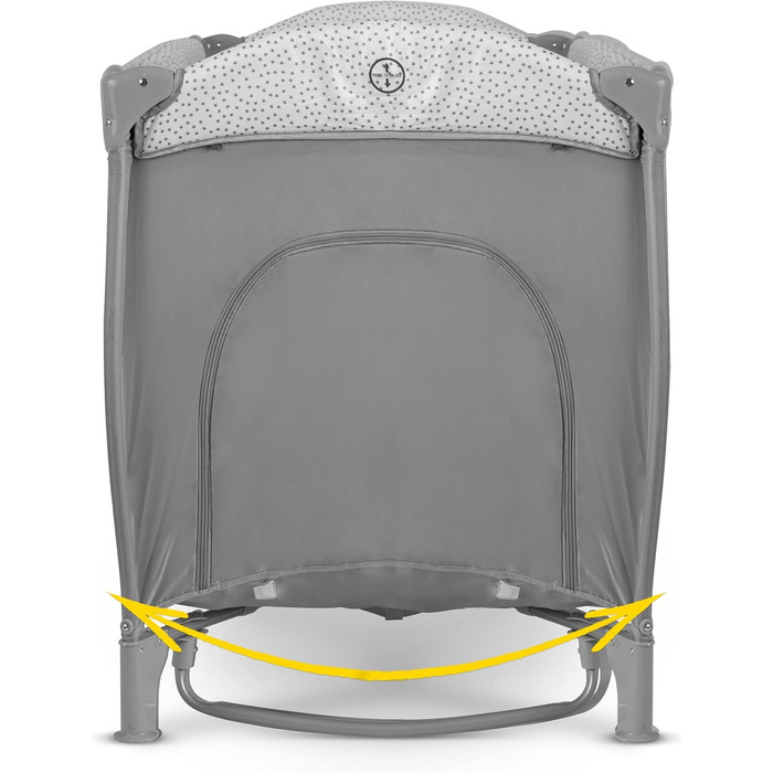 Дитяче ліжечко Ricokids з матрацом, 125 x 65 x 78 см, дорожнє ліжечко, вагою до 15 кг, 2 колеса з гальмами, бічний вхід, сумка для перенесення, функція гойдання, ігрова арка, пеленальний столик, складний, світло-сірий