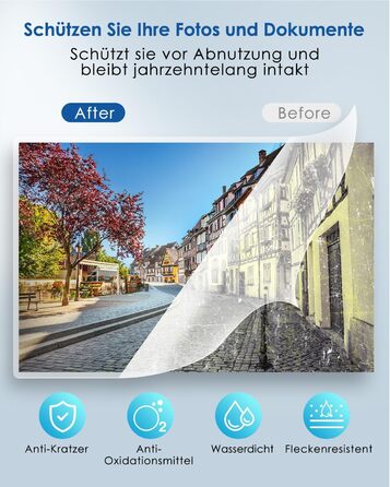 Ламінатор A4 - ламінатор 4-в-1 з 30 ламінуючими пакетами для A4/A5/A6, швидкий розігрів, комплект гарячого та холодного ламінатора з різаком для паперу, закруглювач кутів для офісу, дому та школи B-FN333