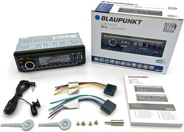 Автомагнітола 1-DIN, DAB, Bluetooth, система гучного зв'язку, 2xUSB, Aux-in, Sub-Out, Багатобарвний, 200 Вт, 1124 DAB BT