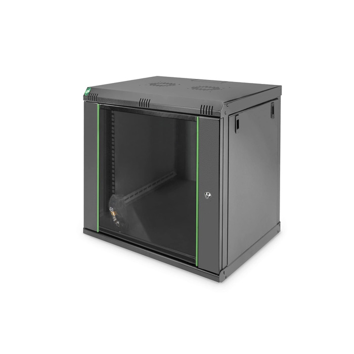 Мережева шафа DIGITUS - 19-дюймова стійка - 12U - Настінне кріплення - Глибина 450 мм - Вантажопідйомність 60 кг - Серія Dynamic Basic - Чорний - Глибина 450 мм 12U