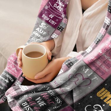 Подарунки для дівчини, плед для обіймів, подарунки для найкращої подруги, подарунок дівчині на день народження, подарунки для жінок, дівчини, сестри, мами на Різдво, день народження, рожевий подарунковий плед для обіймів 200x150 см