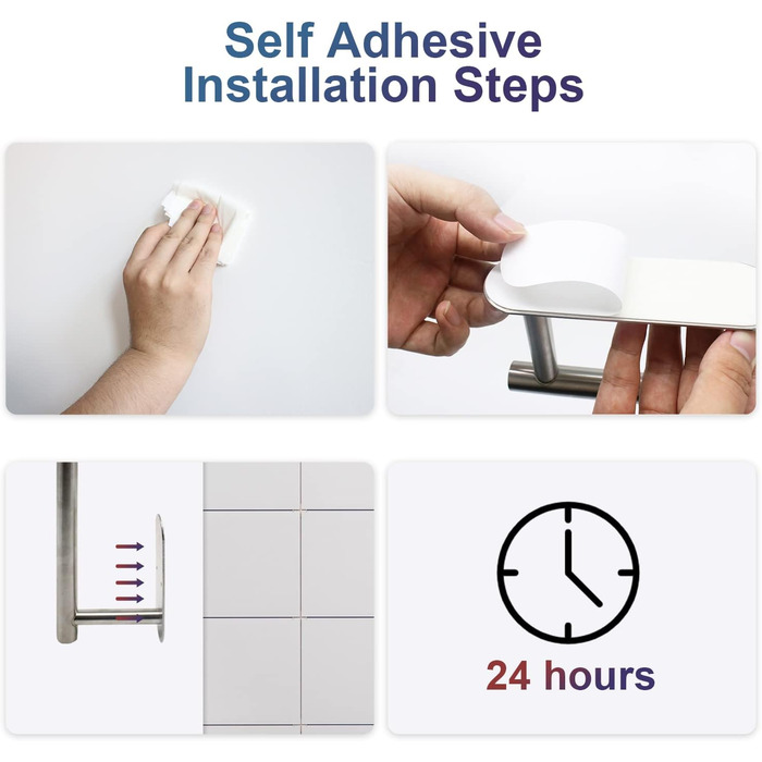 Тримач для туалетного рулону самоклеючий, настінний тримач для туалетного рулону з нержавіючої сталі SUS 304, тримач для туалетног