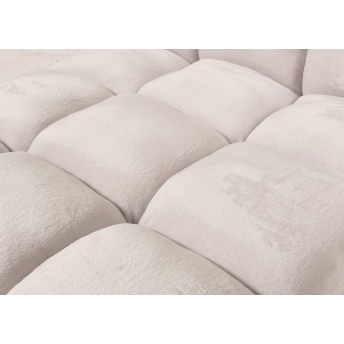 Крісло Mendler HWC-N43, Крісло-реклама з подушкою для підлоги, Складане крісло з 6 положеннями відкидання, Міцний каркас, Оксамит - Кремово-сірий