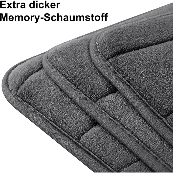 Комплект килимків для ванної CEWROM з 3 предметів з піни з ефектом пам&39яті, м&39який килимок для ванної з піни з ефектом пам&39яті та U-подібний килимок для туалету, комплект килимків для ванної з мікрофібри, килимки для ванної кімнати, які можна прати 