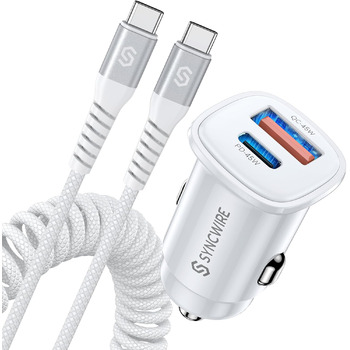 Автомобільний зарядний пристрій SYNCWIRE USB-C PD 45W & QC 45W - швидка зарядка для автомобільного зарядного пристрою USB з пружин