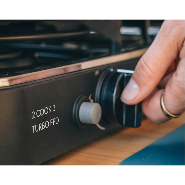 Турбоплита 2 Cook 3 Кулінарна книга для кемпінгу - Газовий настільний гриль з 2 конфорками Книга рецептів - Набір грилів для кемпінгу з п&39єзо-запалюванням та рецептами Аксесуари для грилів та обов&39язкові речі для кемпінгу - Турбоплита 50 мБар Кулінарн