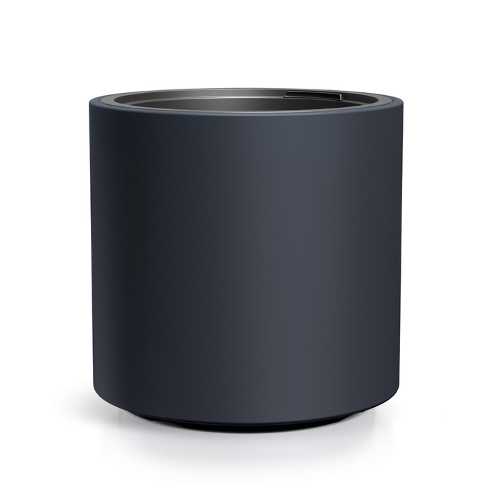Пластиковий квітковий горщик Spetebo XL, круглий, прямої форми - 47 x 44 см - дизайнерський квітковий горщик антрацитового кольору з посадковою вставкою - кашпо, ваза для квітів, садове кашпо, велике - Модель 2 / 47 x 44 см