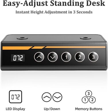 Стіл Claiks з регульованою висотою, електричний, 120x60 см, стіл з регульованою висотою для роботи стоячи, біла рама/біла поверхня, 120x60 см білий