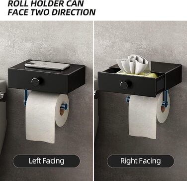 Тримач для туалетного рулону Без свердління, тримач для туалетного рулону З ящиком для вологих серветок Тримач для туалетного руло