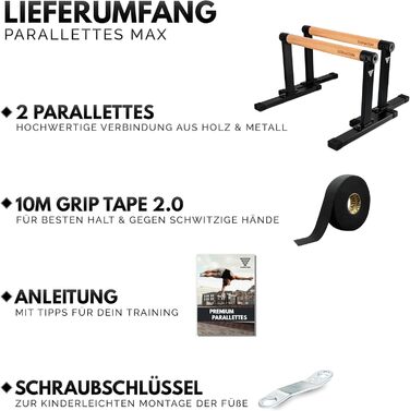 Паралельні тренажери GORNATION, включаючи стрічку для захоплення, обладнання для калістеніки для стійки на руках та віджимань, ручки для віджимань з дерев&39яними ручками/грифами, перекладини для віджимань для домашнього та на свіжому повітрі MAX
