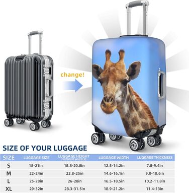 Чохол для валізи Giraffe, міцний захист для багажу розміром 45.7-81.3 см, XL, Чорний