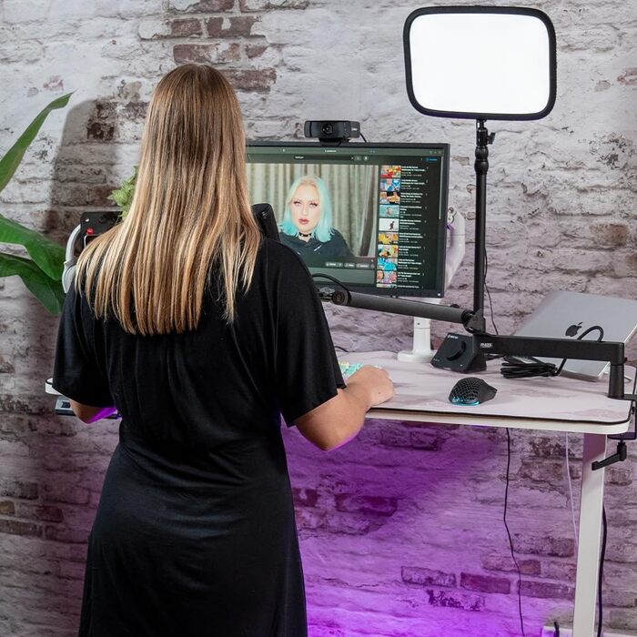 Ігровий стіл початкового рівня Електрично регульований по висоті ігровий стіл та стіл для ПК Ергономічний ігровий стіл для геймерів Білий, 120 x 70 см - Ігровий стіл Білий 120 x 70 см