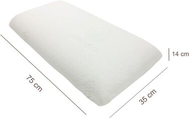 Подушка Mlily, подушка для сну, EBI. - K75.35.14 Гелева подушка для підтримки шиї Ортопедична гелева пінна подушка з наволочкою з алое вера Подушка Dream Sleep Visco 75x35x14см Біла