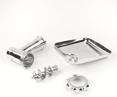 М'ясорубка Girmi TR91, 1400 Вт (макс), DC-двигун, реверс, 1200 г/хв, 3 сталеві насадки, повністю розбірна та легка в догляді, з насадкою Premicibo, ковбасницею та аксесуарами для кіббе