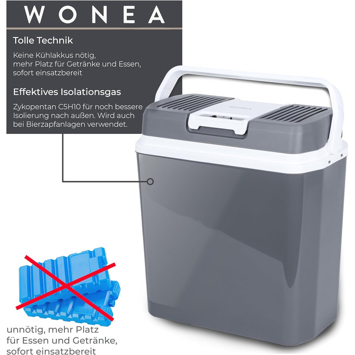 Літровий термоелектричний холодильник з USB-портом для зарядного пристрою, охолодження та обігрів 12 В/230 В, тихий кемпінговий холодильник для легкових та вантажних автомобілів, 24-