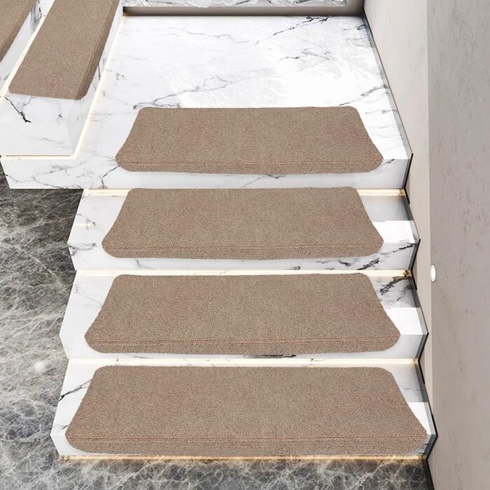 Сходинки, нековзні, 65 x 25 см, безпечні для дітей, людей похилого віку та домашніх тварин, з багаторазовим клеєм, 65 x 25 см, коричневі, 15 шт. 65 x 25 см (коричневі - 15 шт. )