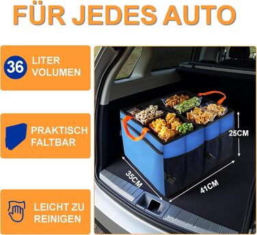 Преміум сумка для багажника авто, практичний органайзер з міцного оксфорду 600D, водонепроникна, з антиковзким покриттям та ручками. Компактна сумка-бокс для автомобіля, кемпінгу та зберігання речей (36л)