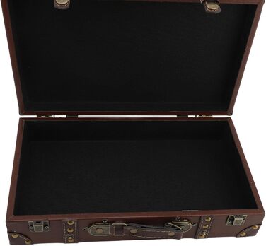 Вінтажна шкіряна дерев&39яна валіза, 34 x 20,5 x 8 см, декоративний футляр для зберігання речей для дому, фотореквізит, коричневий