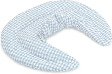 Подушка для шиї зі стійкою, органічна тканина, світло-блакитний та білий. Подушка з виноградних кісточок. Подушка для шиї/грілка - Дуже затишна грілка для шиї.