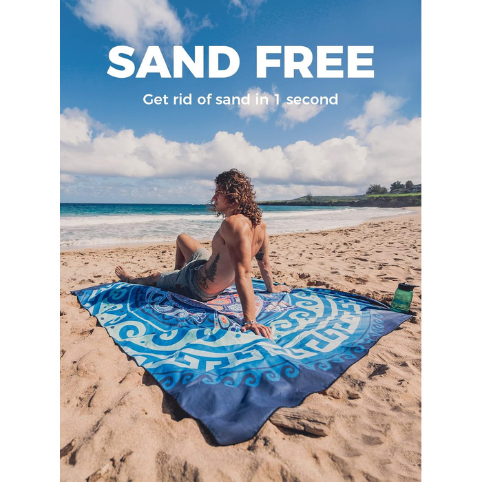Пляжний рушник з мікрофібри OCOOPA, швидковисихаючий, великий 200x145 см, суперпоглинаючий, без піску, для чоловіків та жінок XL-2