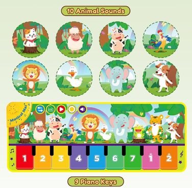 Дитячі іграшки від 1 року, музичний килимок, великодні подарунки дітям, дитячі іграшки від 1 року, подарунок на 1 рік хлопчикові,