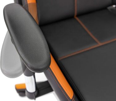 Преміальне гоночне крісло XL, офісне крісло, ігрове крісло XL, крісло керівника, обертове крісло Fire - Робоче крісло з поперековою опорою - Ігрове крісло - Витримує до 150 кг - Штучна шкіра - Чорний/Помаранчевий Fire (Помаранчевий)