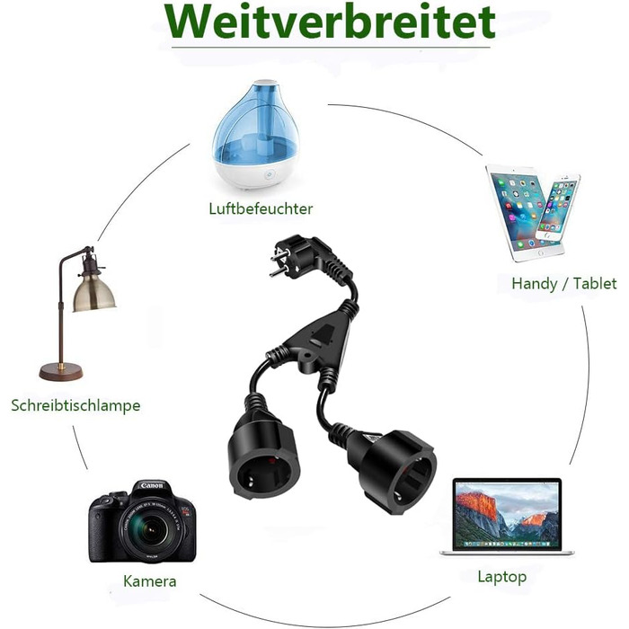 Адаптер короткої кабельної розетки 2 в 1, подвійна вилка для розетки, подовжувач розетки 2-стороння розподільна розетка, багатораз