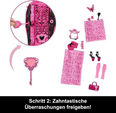 Набір ляльок та аксесуарів Monster High Skulltimate Secrets, Monster Mysteries Draculaura з гардеробом і більше 19 сюрпризів, вклю