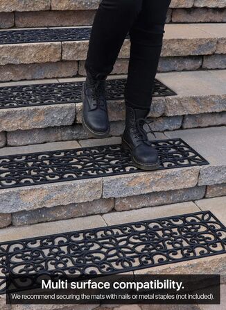 Гумові сходинки, нековзні, для зовнішнього використання, 88,9 x 25,4 см, 5 шт. , 35&39 x 10&39. Прасування