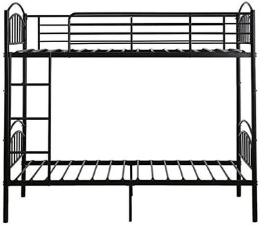 Сучасне, міцне двоярусне ліжко, чорне, 2 x 91 см, одноярусне металеве ліжко, для дітей, близнюків, меблі для спальні