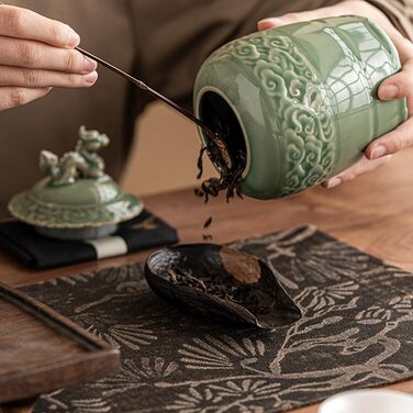 Керамічна чайна ємність Cabilock з кришкою, вінтажна банка для імбиру, китайське храмове скло, порцеляна, декоративна ваза для квітів, банка для зберігання чаю, спецій та прянощів