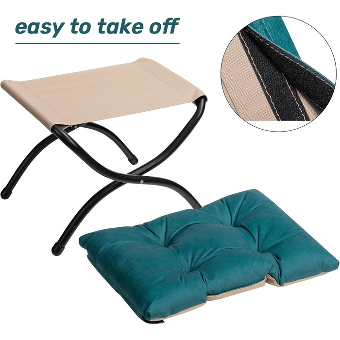 Крісло HollyHOME з підставкою для ніг, крісло з відкидною спинкою та підставкою для ніг, крісло для вітальні, крісло-реклайнер, крісло для спальні, крісло для читання, крісло для відпочинку, крісло, синьо-зелене з підставкою для ніг