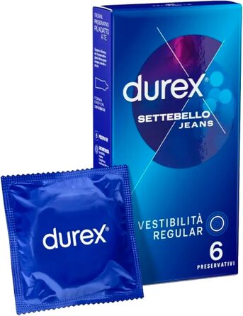 Презервативи Durex Jeans форми Easy-On, змащені - 6 профілактичних