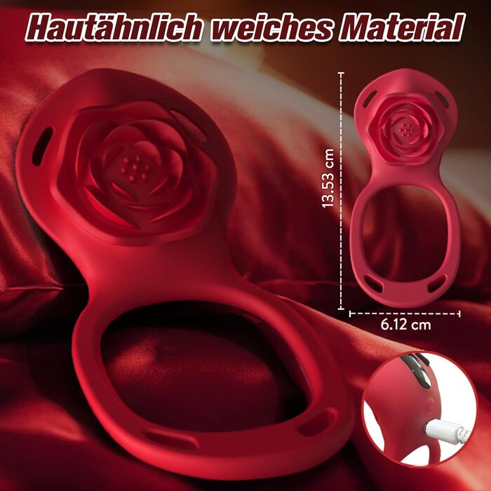 Вібратор YAWNSHE Rose для пар, кліторальна стимуляція з додатком і пультом, водонепроникний, червоний
