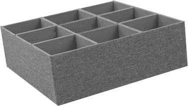 Органайзер для краваток, складний нетканий органайзер з 9 відділеннями для ременів, краваток, шкарпеток, спідньої білизни в шафі (СІРИЙ)