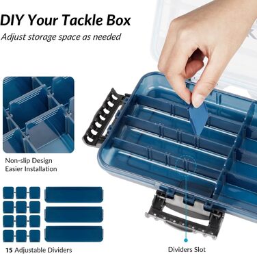 Ящик для рибальських снастей THKFISH, 3600 відділень, плавучий ящик для приманок, органайзер для зберігання, невеликий пластиковий ящик з регульованими роздільниками, сонцезахисний, 3 предмети