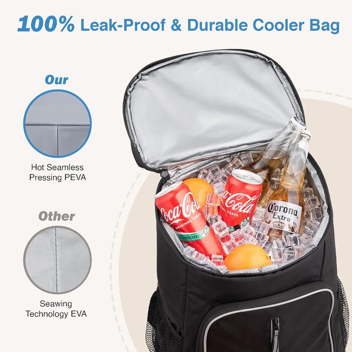 Рюкзак-холодильник об&39ємом 30 л - Ізольована сумка-холодильник, зберігає їжу теплою або холодною - Ідеально підходить для кемпінгу, пікніків та барбекю
