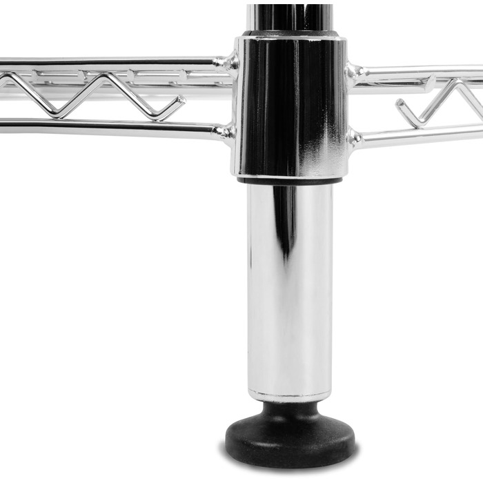 Кухонна полиця Floordirekt, дротяна полиця, металева полиця Вантажопідйомність приблизно 70 кг на полицю Багатофункціональна полиця для зберігання, полиця для ванної кімнати, складська полиця, полиця для підвалу Хромована (60x35x90 см 3 полиці) Everest 60