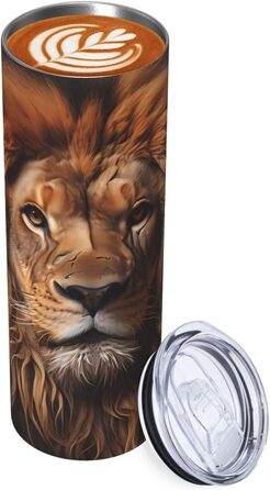 Кухоль з прямою трубочкою, дизайн The Lion&39s Gaze, 590 мл, дорожній кухоль, підходить для кемпінгу, офісу та дому