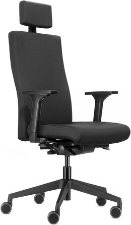 З підголівником ергономічне офісне крісло чорний сучасний дизайн домашній офіс екологічно сертифіковане від Dauphin Black з підголівником, 9246