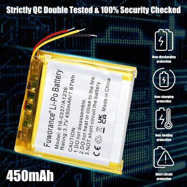 Акумулятор A1236 616-0337 ємністю 450 мАг 3,7 В, сумісний з iPod Nano 3rd G3 4 ГБ 8 ГБ 616-0311, 616-0333, музичним плеєром та відеоплеєром, літій-полімерний акумулятор ємністю 1,67 Втгод