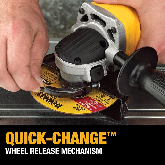 Акумуляторна кутова шліфувальна машина Dewalt 18 В DCG412N (діаметр диска 125 мм, плоский корпус редуктора для використання в обме