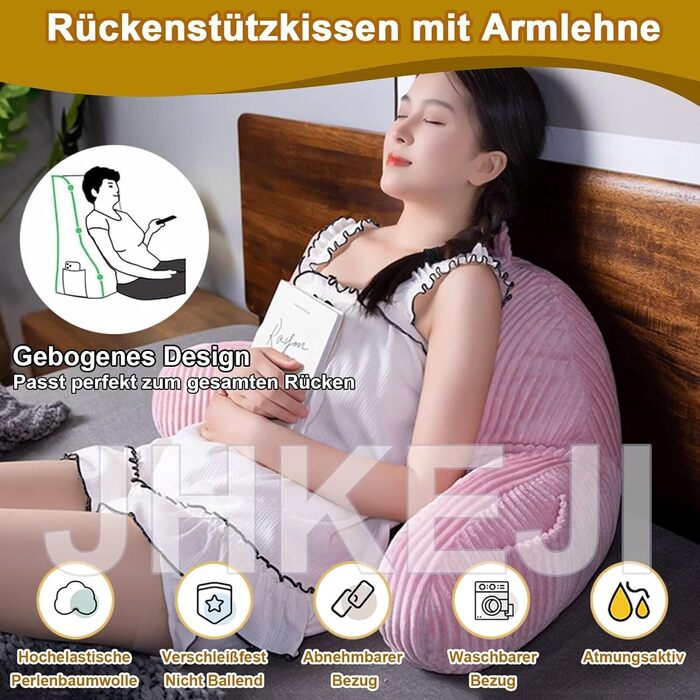 Подушка для спинки ліжка 805015 см, вельветова подушка для читання для ліжка та дивана, подушка для спинки ліжка з підлокітником, велика подушка для спинки дивана, настінна подушка для узголів&39я ліжка з чохлом, який можна прати, бежевий 8051 см