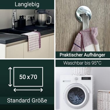 Набір ZOLLNER з 10 бавовняних чайних рушників розміром 50x70 см - добре поглинаючі та міцні кухонні рушники - можна прати при темп