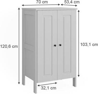 Дитяча шафа Ajaton, біла - 70x1253 см, виготовлена з ДСП - дитяча полиця для дітей та підлітків, практичне рішення для добре організованих кімнат, біла 70x120,6x53,4 см