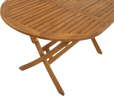 Садовий стіл DEGAMO, розкладний стіл, сільський стиль, 85x160 см, акація, коричневий олійний, сертифікований FSC, складаний, для вулиці