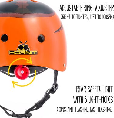Дитячий шолом велосипедний шолом для дівчаток і хлопчиків чоловічий і жіночий - Повністю регульований - Світлодіодний задній ліхта