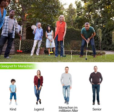 Екологічний набір для крокету без запаху, садовий набір для гри в крокет для 4 гравців, дерев&39яна гра в крокет на свіжому повітрі, підходить для всіх типів людей та будь-яких типів місць.